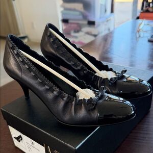 CHANEL Black Patent Leather Heels